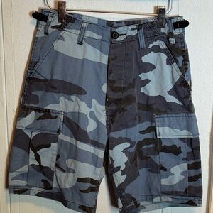 Kids Blue Camo Cargo Shorts
